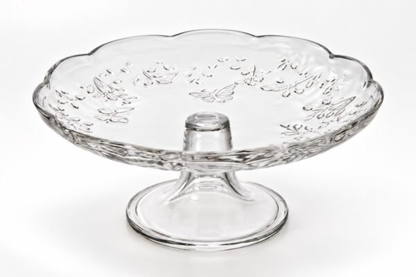 Prato para Bolo com Pé New Butterfly 19 cm x 9 cm – Cristal Ecológico Lyor