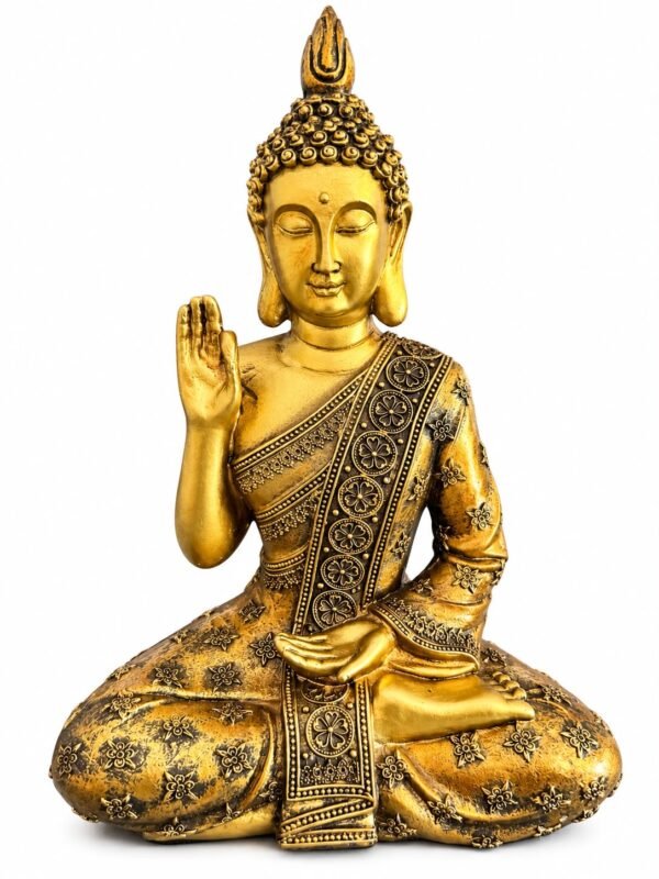 Buda Decorativo Dourado – 19 cm
