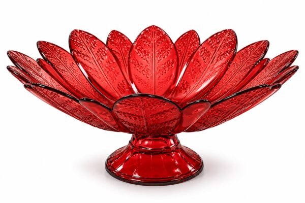 Centro de mesa fruteira folha Vitazza com pé- Vermelho