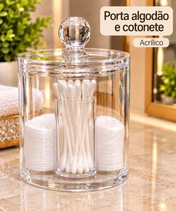 Porta cotonete Lyor acrílico