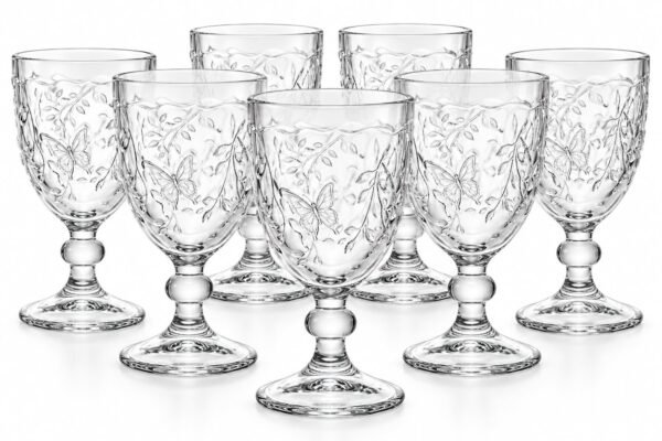 Jogo 6 taças para Água New Butterfly 360 ml Cristal Ecológico – Lyor