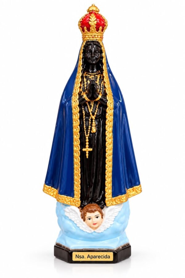 Imagem de Nossa Senhora Aparecida 22 cm – Azul e Dourado