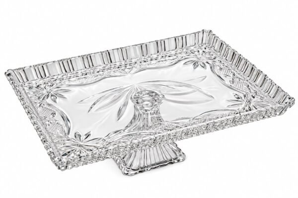 Prato para Bolo de Cristal Janine 29,5 x 19,5 cm – Lyor