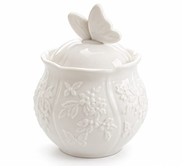 Açucareiro de Porcelana New Bone Butterfly Flower – Lyor